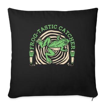 Frog Tastic Catcher Tadpole Tree Frog Frog - Sofa pillowcase 17,3'' x 17,3'' (45 x 45 cm) - black - Front