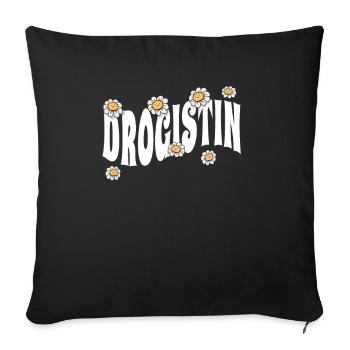 Apotheker niedliche Blumen Drogistin - Sofakissenbezug 45 x 45 cm - Schwarz - Vorne