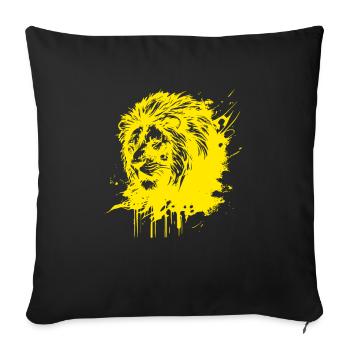Tête de lion - Housse de coussin décorative 45 x 45 cm - noir - Devant