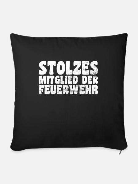 Mitglied der Feuerwehr - Sofakissenbezug 45 x 45 cm - Schwarz