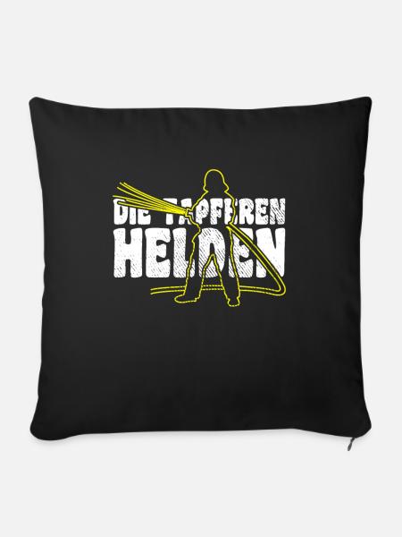 Feuerwehr Tapfere Helden - Sofakissenbezug 45 x 45 cm - Schwarz