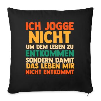 Läufer Joggen Laufen - Sofakissenbezug 45 x 45 cm - Schwarz - Vorne