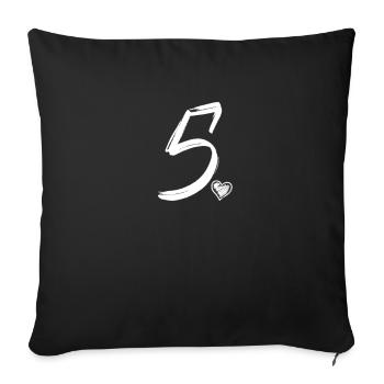 5th Birthday Sweet Kids BDay 5th - Sofa pillowcase 17,3'' x 17,3'' (45 x 45 cm) - black - Front
