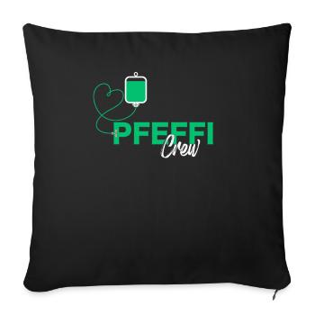 Pfeffi Crew - Funny Party Menthe poivrée - Housse de coussin décorative 45 x 45 cm - noir - Devant