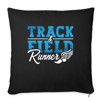 Track And Field Runner Loves Triathlon Sprinting - Sofa pillowcase 17,3'' x 17,3'' (45 x 45 cm) - black - Front
