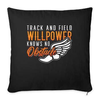 Track And Field Willpower Knows Sprinting Athletic - Sofa pillowcase 17,3'' x 17,3'' (45 x 45 cm) - black - Front