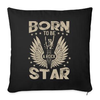 Born To Be A Rock Star - Sofa pillowcase 17,3'' x 17,3'' (45 x 45 cm) - black - Front