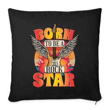 Born To Be A Rock Star - Sofa pillowcase 17,3'' x 17,3'' (45 x 45 cm) - black - Front