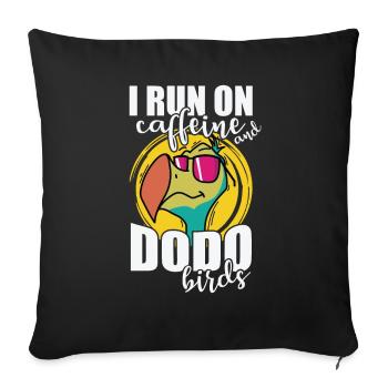 Je cours sur Caffeine et Dodo Birds Tier - Housse de coussin décorative 45 x 45 cm - noir - Devant