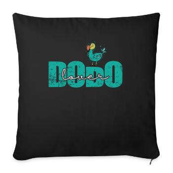 Dodo Lover Bird from Mauritius - Sofa pillowcase 17,3'' x 17,3'' (45 x 45 cm) - black - Front