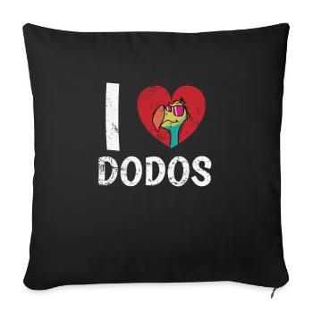 I Love Dodos Bird from Mauritius - Sofa pillowcase 17,3'' x 17,3'' (45 x 45 cm) - black - Front