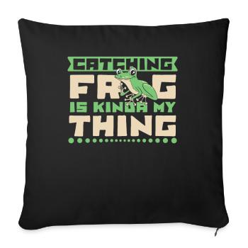 Catching Frog Is Kinda My Thing Toad Frog - Sofa pillowcase 17,3'' x 17,3'' (45 x 45 cm) - black - Front