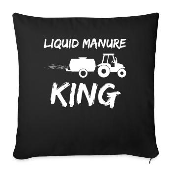Farmer Farmers Driving manure Farmer - Sofa pillowcase 17,3'' x 17,3'' (45 x 45 cm) - black - Front