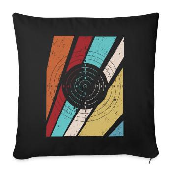 Sport shooter retro Schützenkönig - Sofa pillowcase 17,3'' x 17,3'' (45 x 45 cm) - black - Front