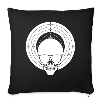 Tireur sportif Club de tir crâne - Housse de coussin décorative 45 x 45 cm - noir - Devant