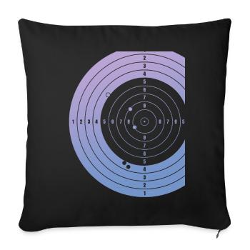 Sport shooter target Schützenkönig - Sofa pillowcase 17,3'' x 17,3'' (45 x 45 cm) - black - Front