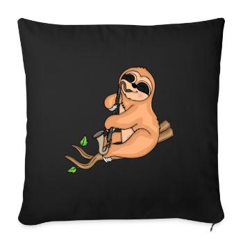 Bass Clarinet Sloth Big Band Music Clarinet - Sofa pillowcase 17,3'' x 17,3'' (45 x 45 cm) - black - Front
