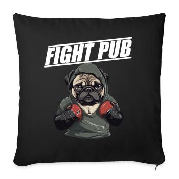 Fight Pub Mops mit Boxhandschuhen - Sofakissenbezug 45 x 45 cm - Schwarz - Vorne