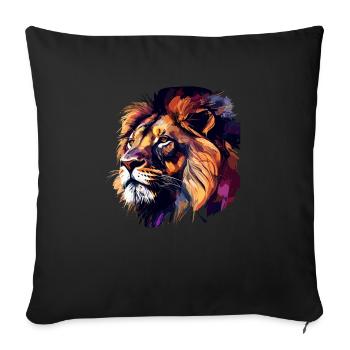 Lion - Sofa pillowcase 17,3'' x 17,3'' (45 x 45 cm) - black - Front
