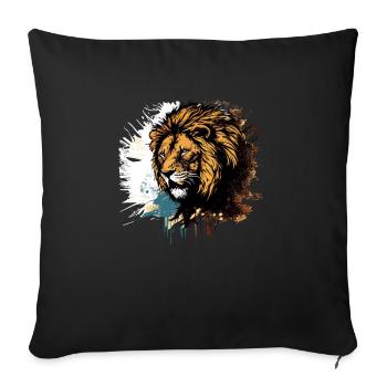 Lion - Sofa pillowcase 17,3'' x 17,3'' (45 x 45 cm) - black - Front