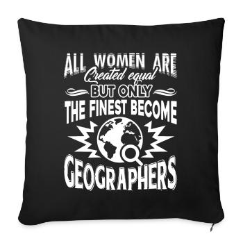 Geographer The Finest Become Geographers - Sofa pillowcase 17,3'' x 17,3'' (45 x 45 cm) - black - Front
