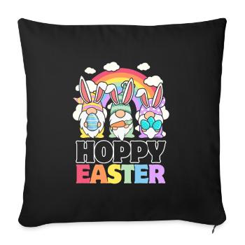 Hoppy Easter - Gnome Easter Eggs - Sofa pillowcase 17,3'' x 17,3'' (45 x 45 cm) - black - Front
