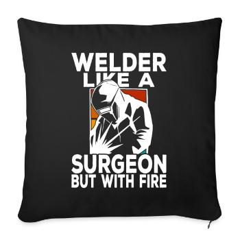 Welding Welder Welders - Sofa pillowcase 17,3'' x 17,3'' (45 x 45 cm) - black - Front