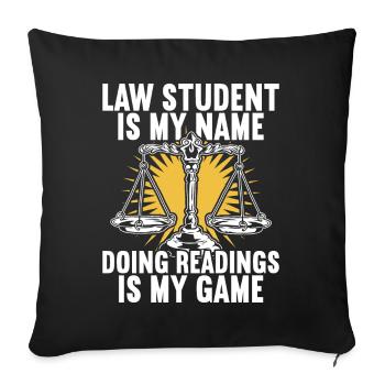 Law Student Lawyer - Sofa pillowcase 17,3'' x 17,3'' (45 x 45 cm) - black - Front