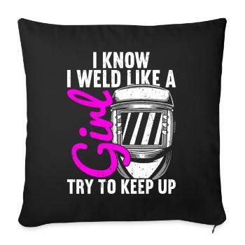 Soudure Soudeur Soudeur Soudeur - Housse de coussin décorative 45 x 45 cm - noir - Devant