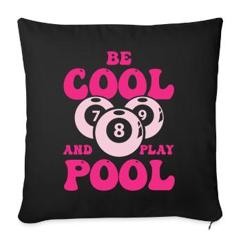 Billiard Poolbillard Snooker Verein Club Billard - Sofakissenbezug 45 x 45 cm - Schwarz - Vorne