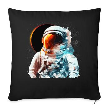 Eclipse de Soleil Espace Astronaute Astronomie Galaxie - Housse de coussin décorative 45 x 45 cm - noir - Devant