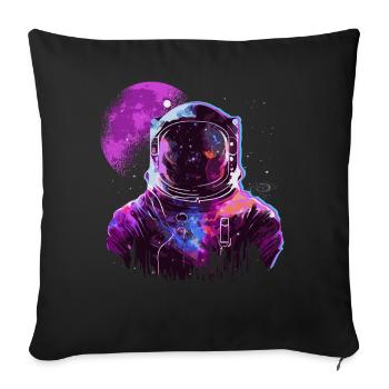 Astronaute de l’espace Vaporwave Spaceman Amateur d’astronomie - Housse de coussin décorative 45 x 45 cm - noir - Devant