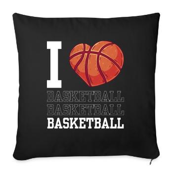 I love basketball team basketball players - Sofa pillowcase 17,3'' x 17,3'' (45 x 45 cm) - black - Front