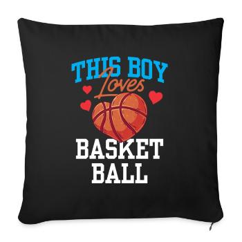 Ce garçon aime le basketteur - Housse de coussin décorative 45 x 45 cm - noir - Devant