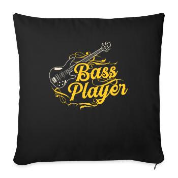 Bassiste Basse Guitare Basse Guitariste Basse Musicien - Housse de coussin décorative 45 x 45 cm - noir - Devant