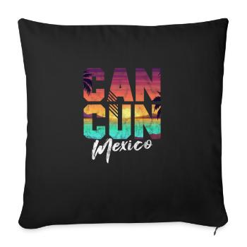 Mexique Cancun - Housse de coussin décorative 45 x 45 cm - noir - Devant
