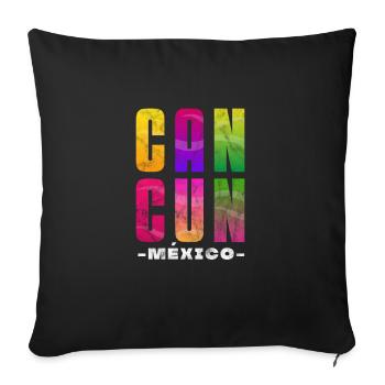 Mexique Cancun - Housse de coussin décorative 45 x 45 cm - noir - Devant