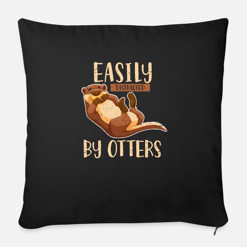 Otter - Sofakissenbezug 45 x 45 cm - Schwarz