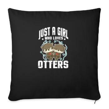 Loutre - Housse de coussin décorative 45 x 45 cm - noir - Devant
