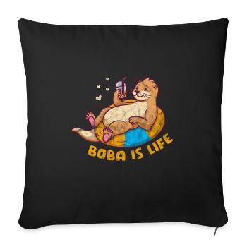 Loutre - Housse de coussin décorative 45 x 45 cm - noir - Devant