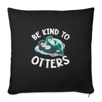 Loutre - Housse de coussin décorative 45 x 45 cm - noir - Devant
