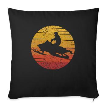 Retro Snowmobile Snow Motorcycle Snowmobile - Sofa pillowcase 17,3'' x 17,3'' (45 x 45 cm) - black - Front