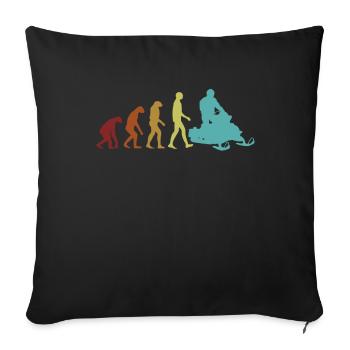 Snowmobile Evolution Snowmobile snowmobiles - Sofa pillowcase 17,3'' x 17,3'' (45 x 45 cm) - black - Front