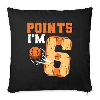 Basketball Anniversaire Enfants 6e anniversaire Fête à thème - Housse de coussin décorative 45 x 45 cm - noir - Devant