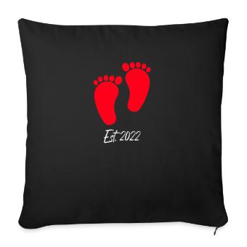 Girl Baby est 2022 pregnancy - Sofa pillowcase 17,3'' x 17,3'' (45 x 45 cm) - black - Front