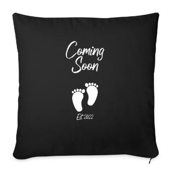 Annonce de grossesse à venir - Housse de coussin décorative 45 x 45 cm - noir - Devant