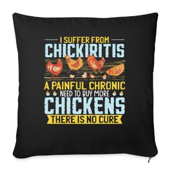 Chicken Funny Gardening - Sofa pillowcase 17,3'' x 17,3'' (45 x 45 cm) - black - Front