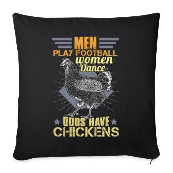 Costume de poulet Hommes - Housse de coussin décorative 45 x 45 cm - noir - Devant