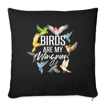 Birds Funny Bird Watching Humor - Sofa pillowcase 17,3'' x 17,3'' (45 x 45 cm) - black - Front