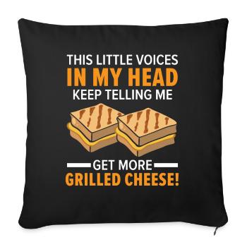 Voices in my head telling me that I am - Sofa pillowcase 17,3'' x 17,3'' (45 x 45 cm) - black - Front